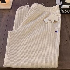 Champion Men's Cream Waffle Knit Joggers